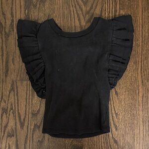 Zara Black Ruffle Sleeve Crop Top